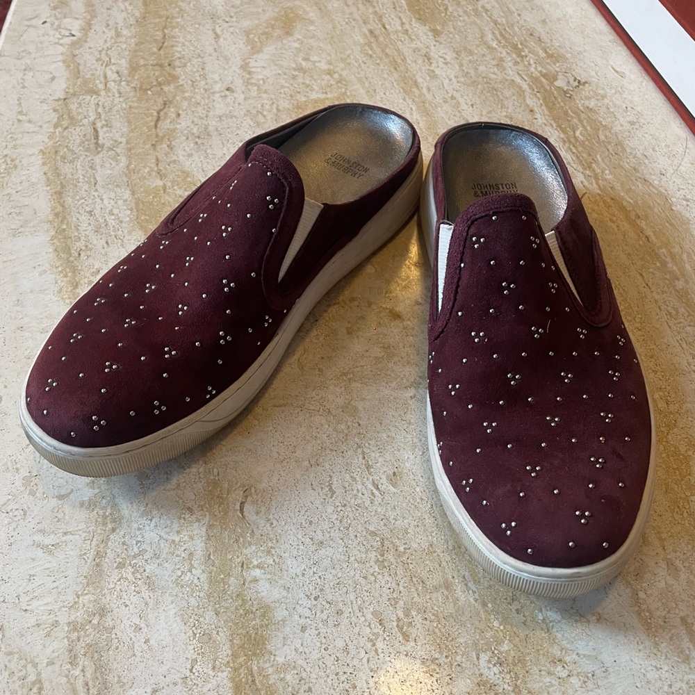 Johnston & Murphy Emilie Slip On Sneaker Suede Mules - Picture 2 of 9
